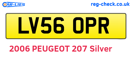 LV56OPR are the vehicle registration plates.
