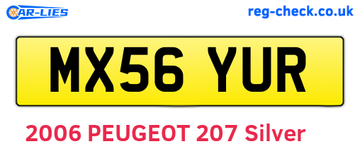 MX56YUR are the vehicle registration plates.