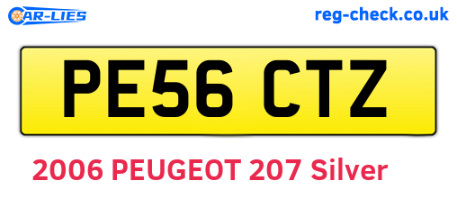 PE56CTZ are the vehicle registration plates.