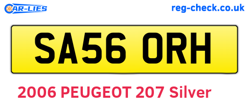 SA56ORH are the vehicle registration plates.