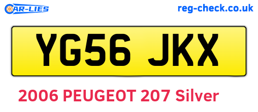 YG56JKX are the vehicle registration plates.