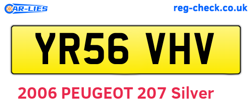 YR56VHV are the vehicle registration plates.