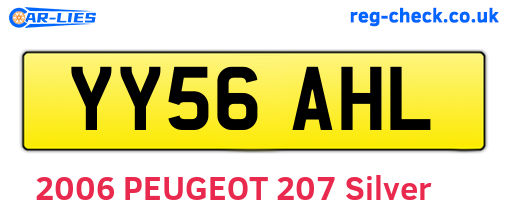 YY56AHL are the vehicle registration plates.