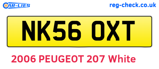 NK56OXT are the vehicle registration plates.