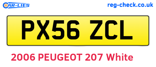 PX56ZCL are the vehicle registration plates.