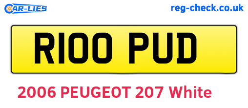 R100PUD are the vehicle registration plates.