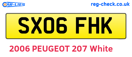 SX06FHK are the vehicle registration plates.