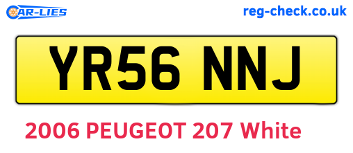 YR56NNJ are the vehicle registration plates.