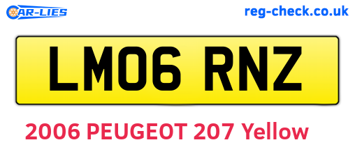 LM06RNZ are the vehicle registration plates.