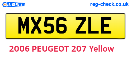 MX56ZLE are the vehicle registration plates.