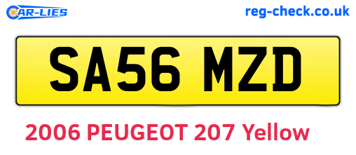 SA56MZD are the vehicle registration plates.