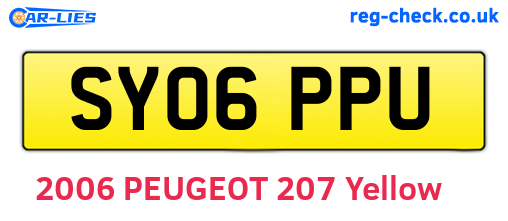 SY06PPU are the vehicle registration plates.