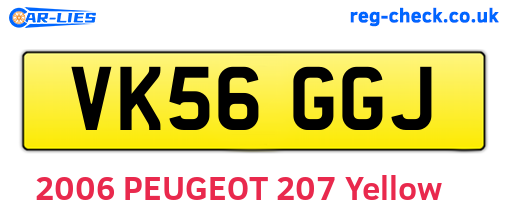 VK56GGJ are the vehicle registration plates.