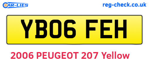 YB06FEH are the vehicle registration plates.