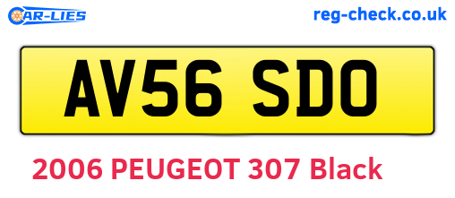 AV56SDO are the vehicle registration plates.