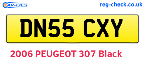 DN55CXY are the vehicle registration plates.
