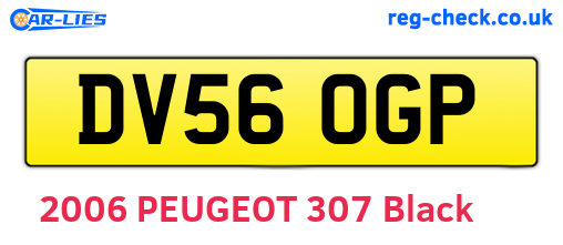 DV56OGP are the vehicle registration plates.