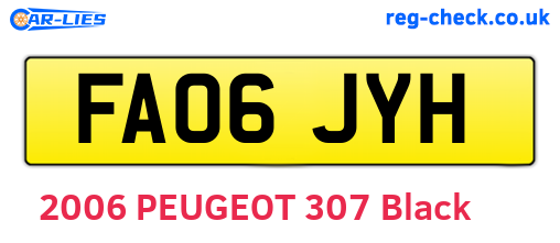 FA06JYH are the vehicle registration plates.