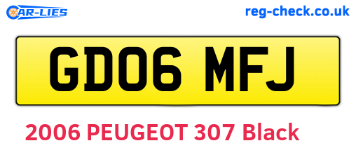GD06MFJ are the vehicle registration plates.