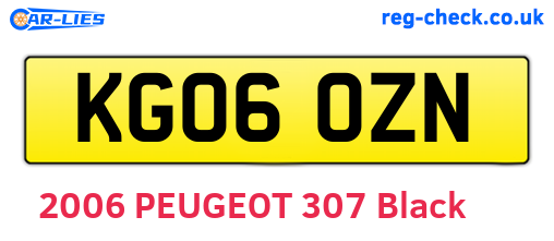KG06OZN are the vehicle registration plates.
