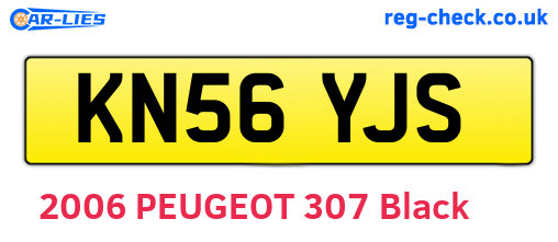 KN56YJS are the vehicle registration plates.