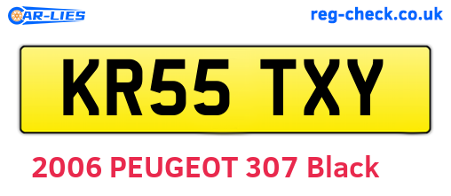 KR55TXY are the vehicle registration plates.