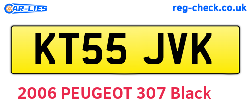 KT55JVK are the vehicle registration plates.