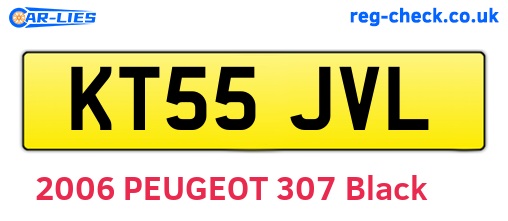 KT55JVL are the vehicle registration plates.