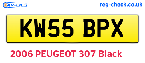 KW55BPX are the vehicle registration plates.