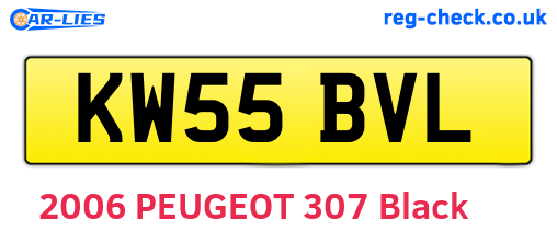 KW55BVL are the vehicle registration plates.