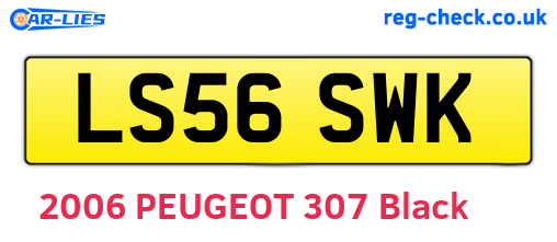 LS56SWK are the vehicle registration plates.