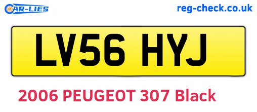 LV56HYJ are the vehicle registration plates.