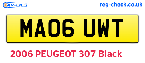 MA06UWT are the vehicle registration plates.