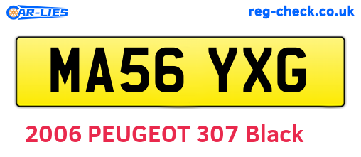 MA56YXG are the vehicle registration plates.
