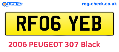 RF06YEB are the vehicle registration plates.