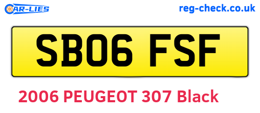 SB06FSF are the vehicle registration plates.