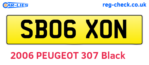 SB06XON are the vehicle registration plates.