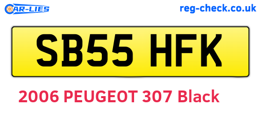SB55HFK are the vehicle registration plates.
