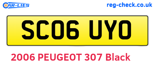 SC06UYO are the vehicle registration plates.