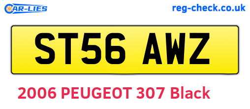 ST56AWZ are the vehicle registration plates.
