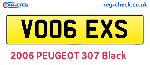 VO06EXS are the vehicle registration plates.