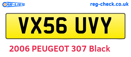 VX56UVY are the vehicle registration plates.