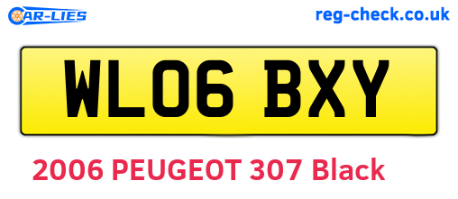 WL06BXY are the vehicle registration plates.