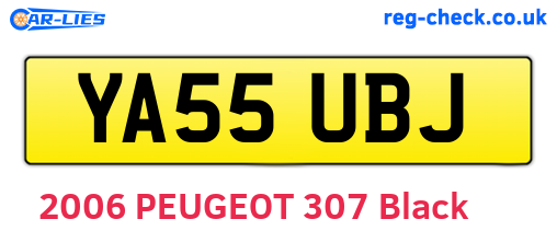 YA55UBJ are the vehicle registration plates.