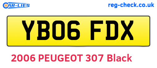 YB06FDX are the vehicle registration plates.