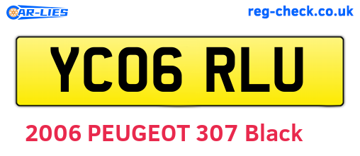 YC06RLU are the vehicle registration plates.