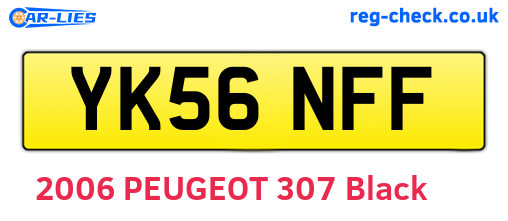 YK56NFF are the vehicle registration plates.