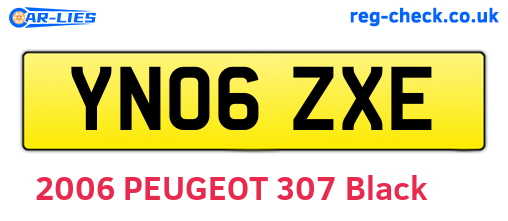 YN06ZXE are the vehicle registration plates.