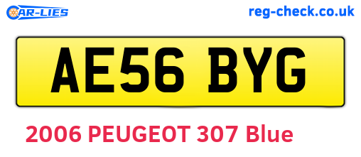 AE56BYG are the vehicle registration plates.