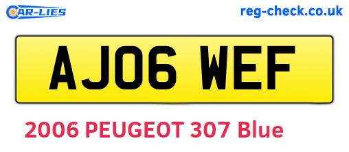 AJ06WEF are the vehicle registration plates.